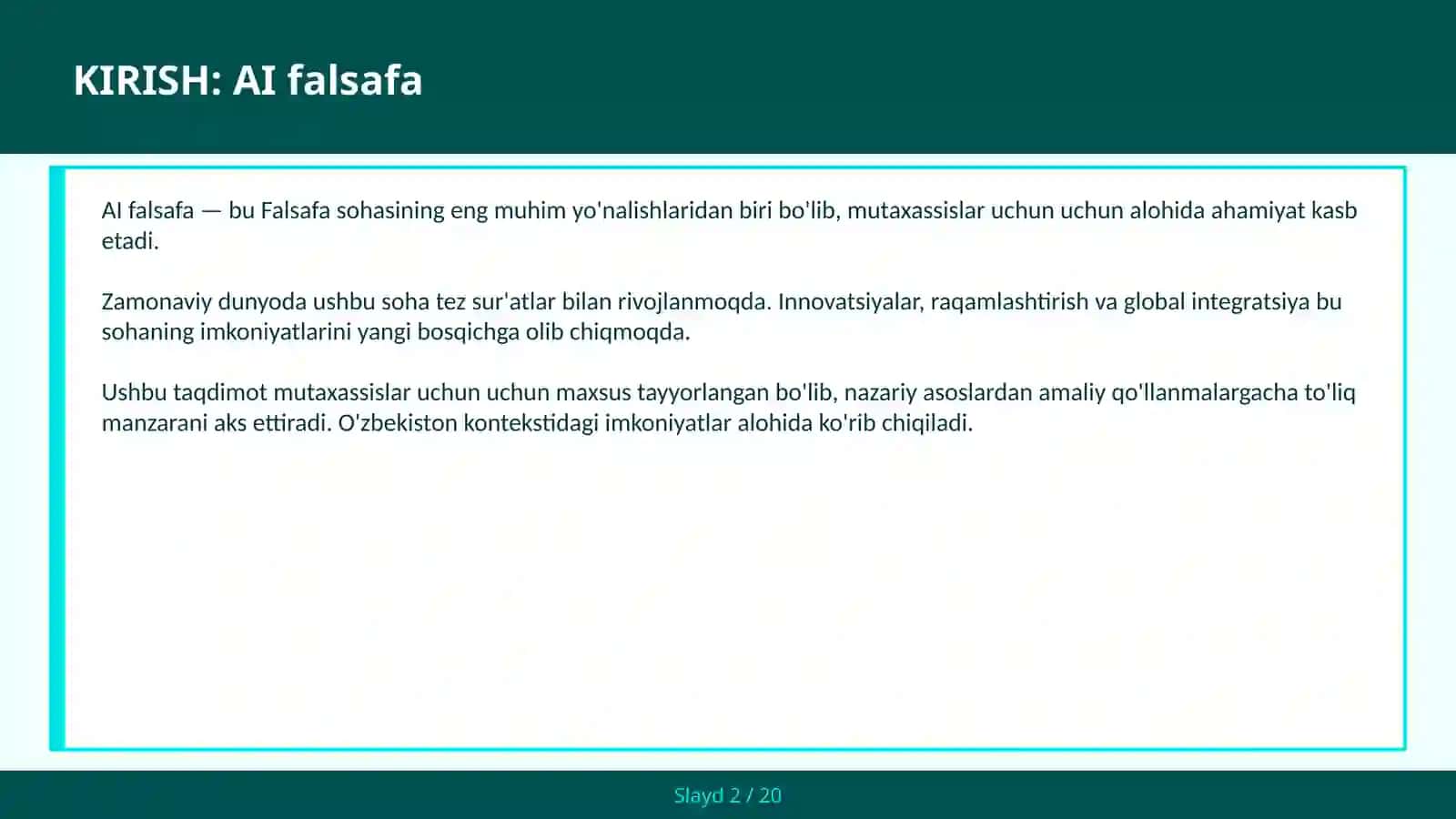AI falsafa 2