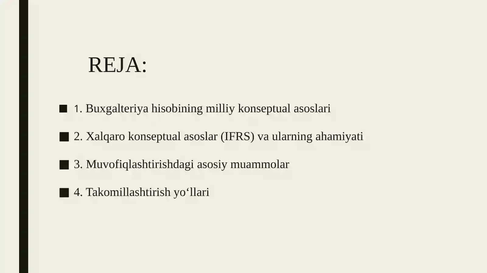 O‘zbekistonda buxgalteriya hisobining milliy konseptual asoslarini xalqaro kontseptsiyalarigamuvofiqlashtirishdagimuammolarvaunitakomillashtirish 2