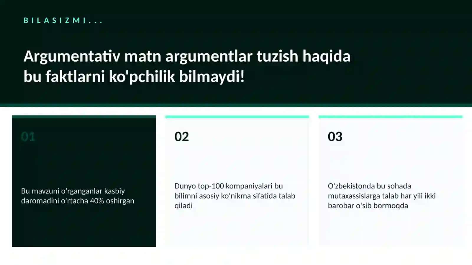 Argumentativ matn argumentlar tuzish 2