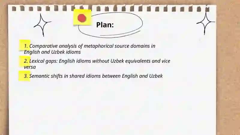 "Lexical and semantic differences between English and Uzbek idioms" 2