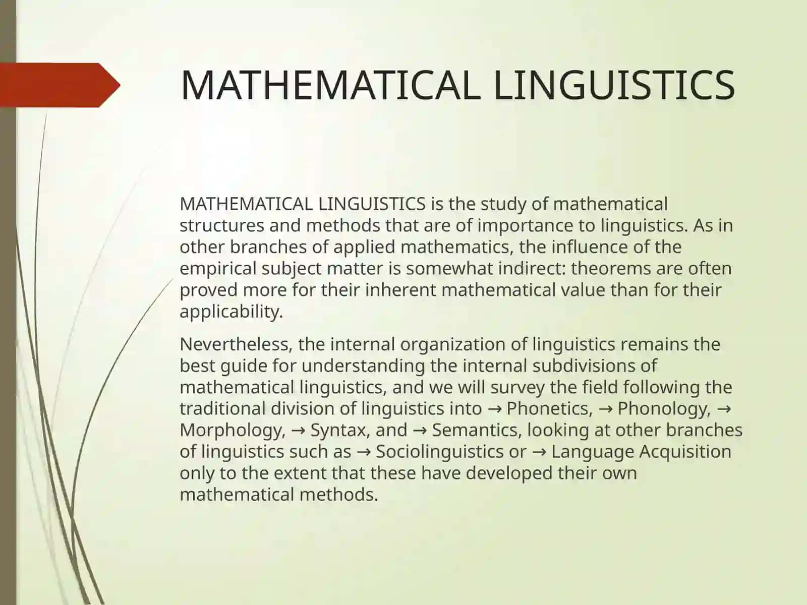 MATHEMATICAL LINGUISTICS 2
