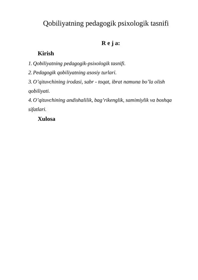 Qobiliyatning pedagogik psixologik 2