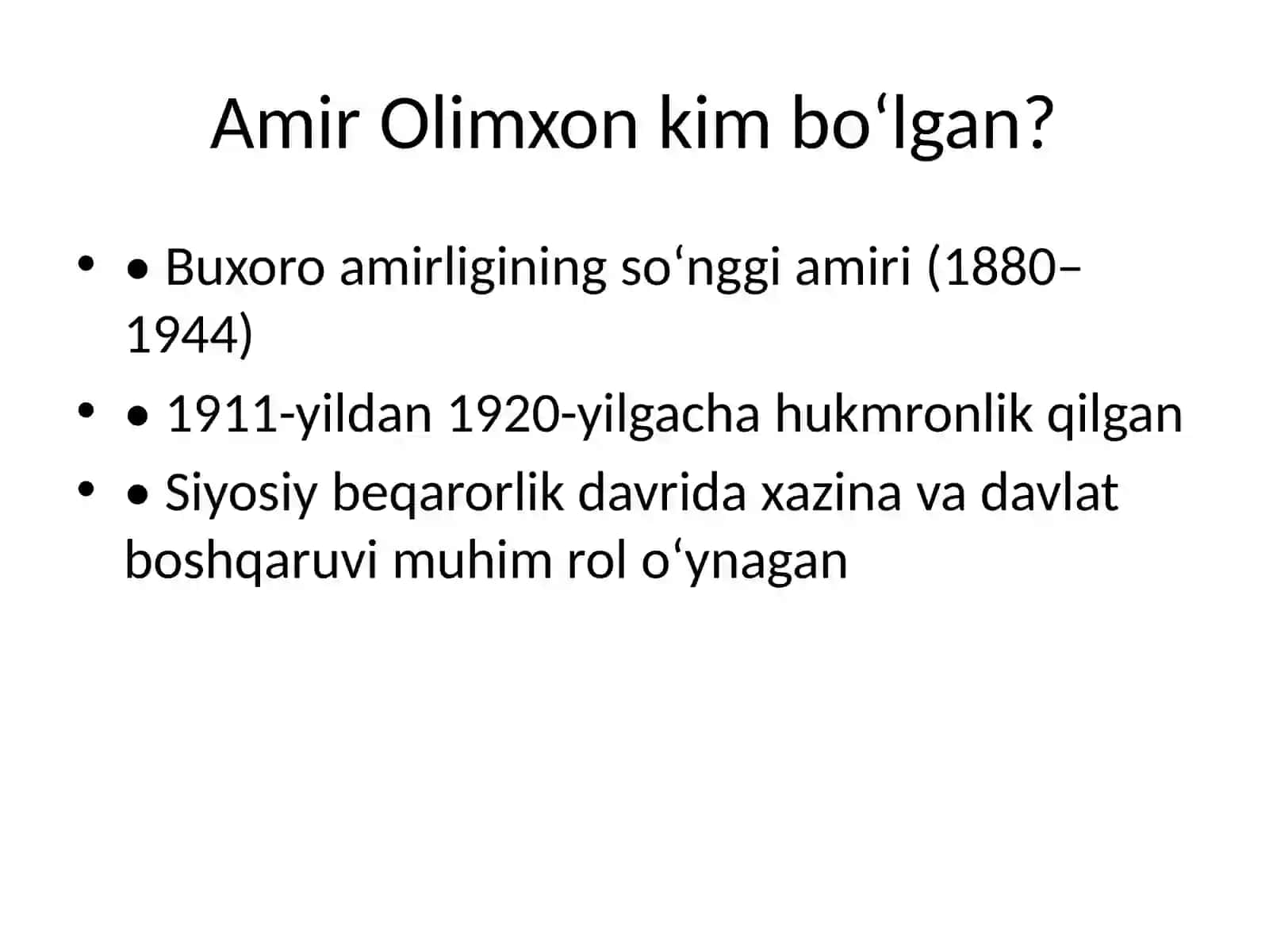Amir Olimxon Xazinasi 2