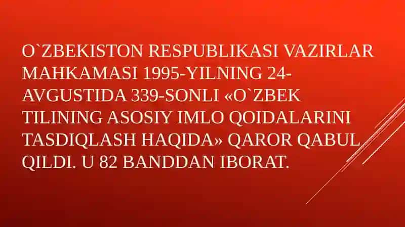 O‘zbek tilining imlo qoidalari 2