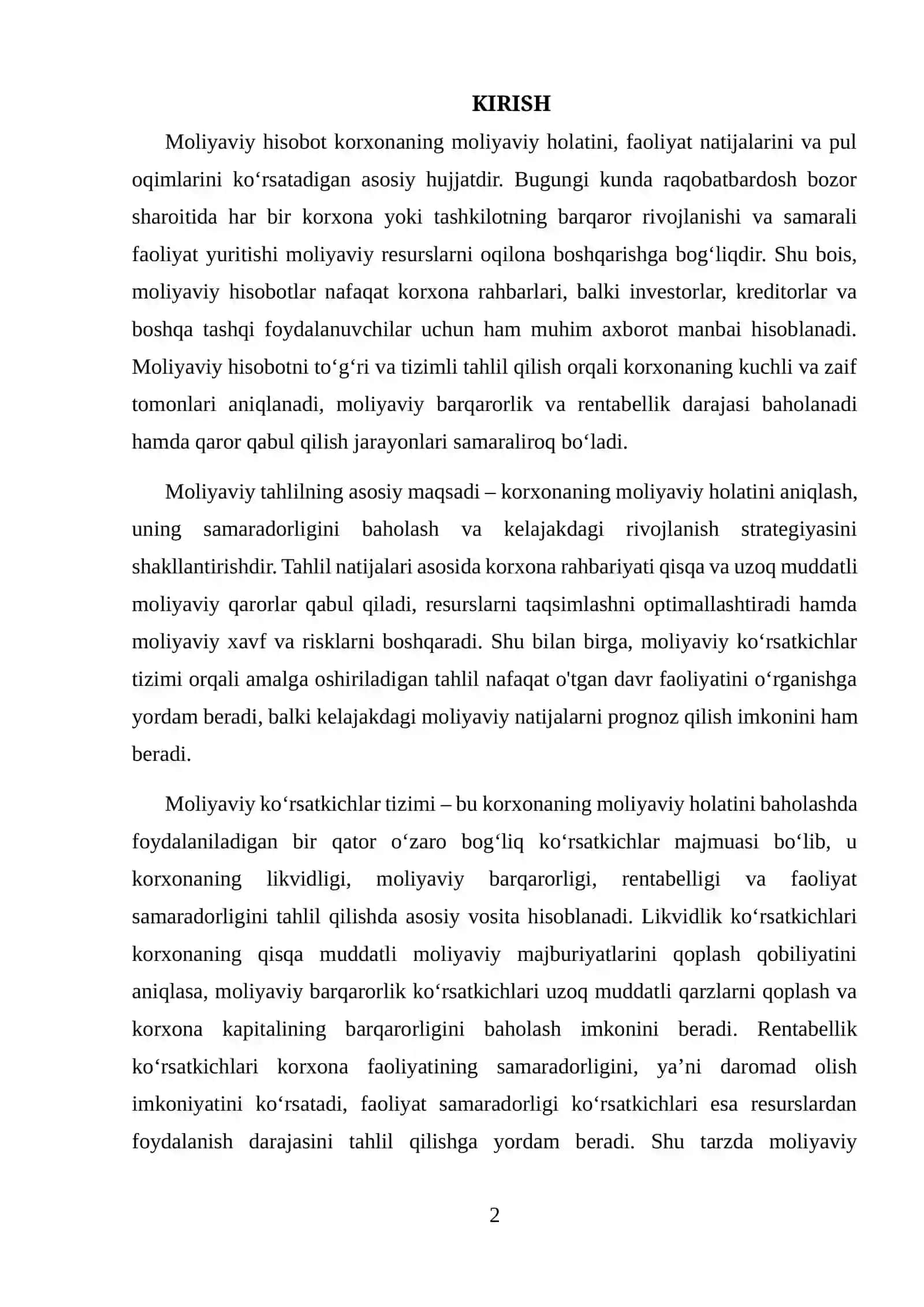 MOLIYAVIY HISOBOTINI TAHLIL QILISHDA KOʻRSATKICHLAR TIZIMIDAN FOYDALANISH METODIKASI 2