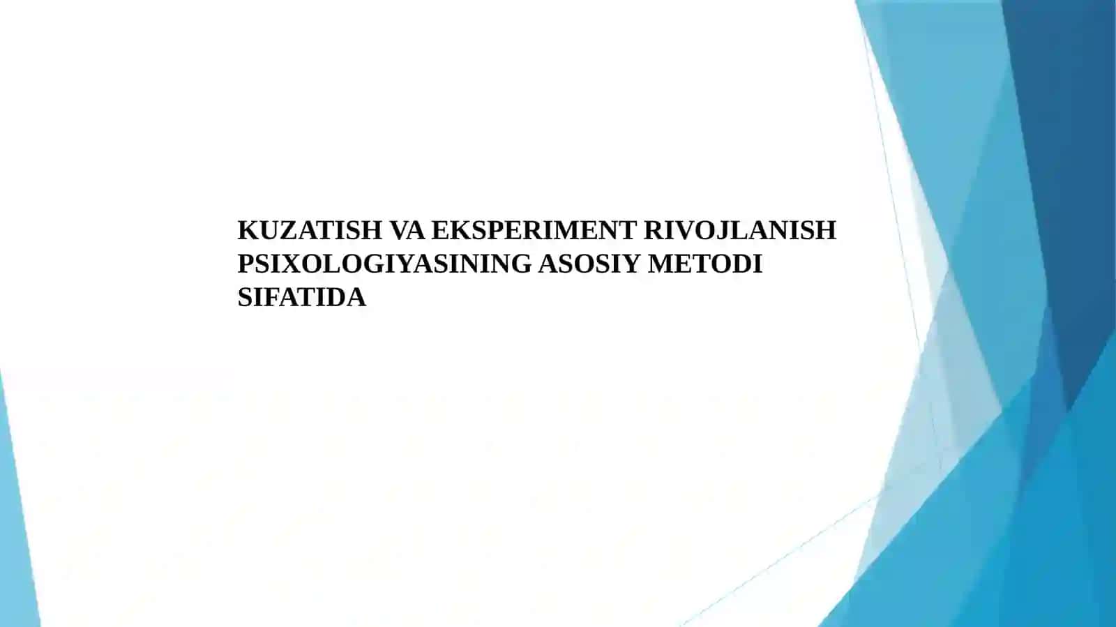 Eksperiment metodlari 2