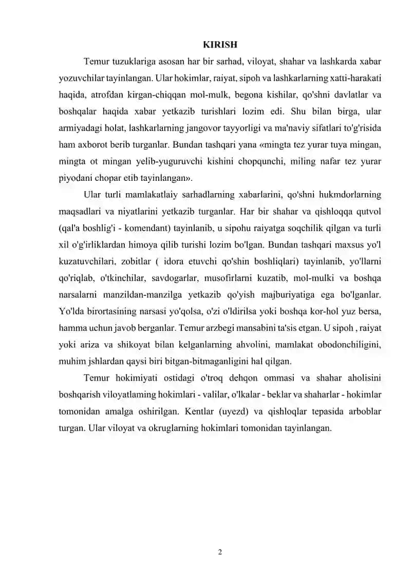 Temuriylar davrida dargoh faoliyati 2