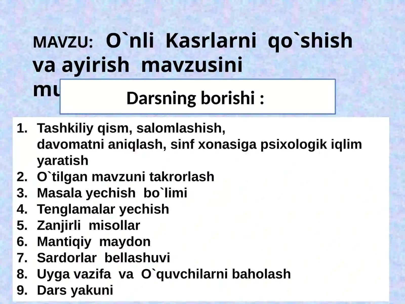 Algebraik kasrlarni qo’shish va ayirish 2