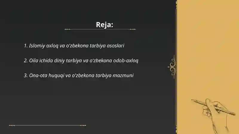 Islom dini va o'zbekona tarbiya 2