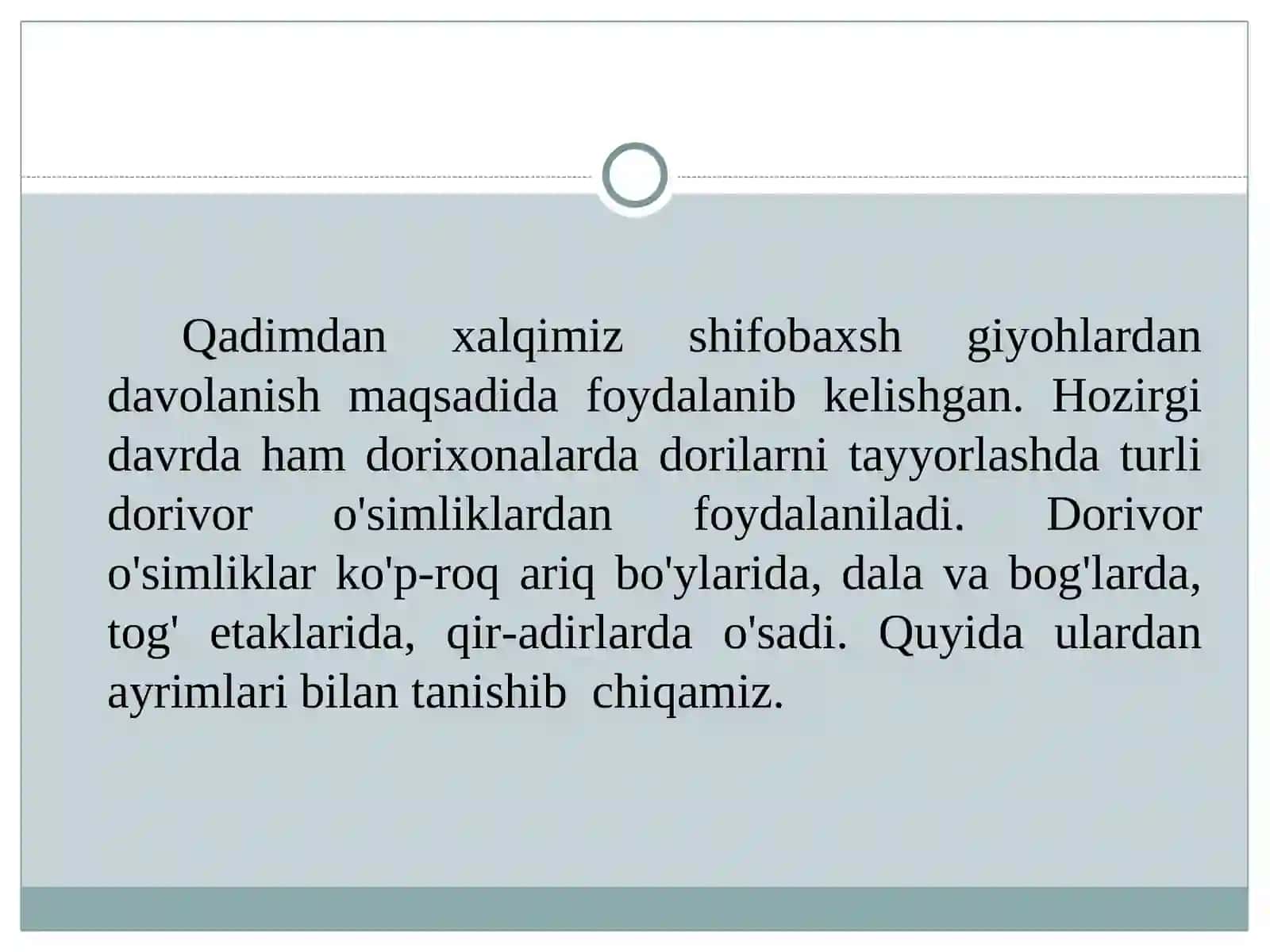 DORIVOR O'SIMLIKLAR 2