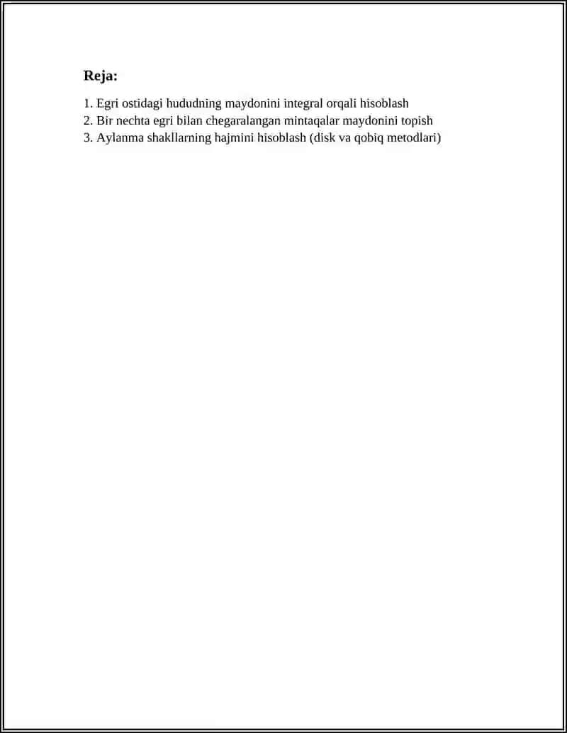 INTEGRALARNING QO‘LLANILISHI 2