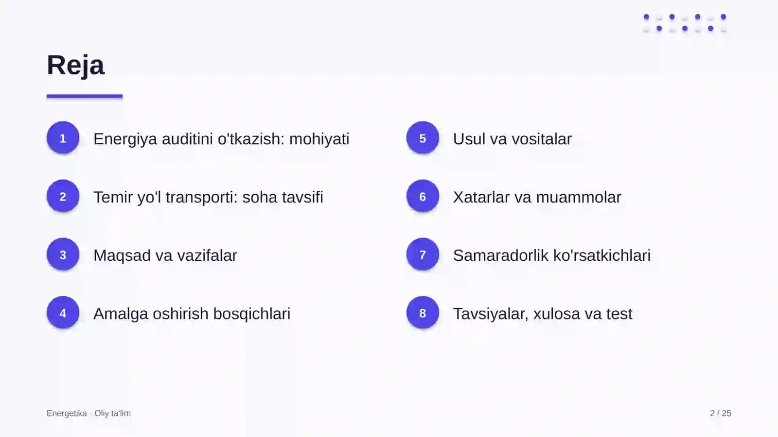 Temir yo'l transportida energiya auditini o'tkazish 2