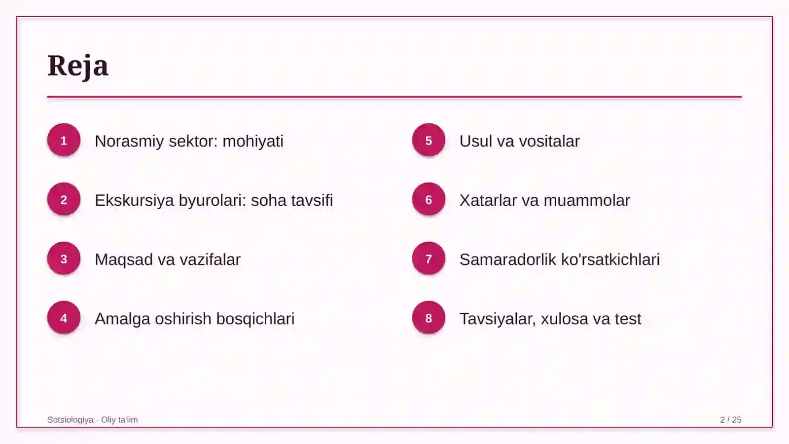 Ekskursiya byurolarida norasmiy sektor 2