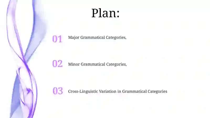 Typology of grammatical categories 2