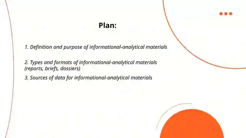 Working with informational-analytical materials 2