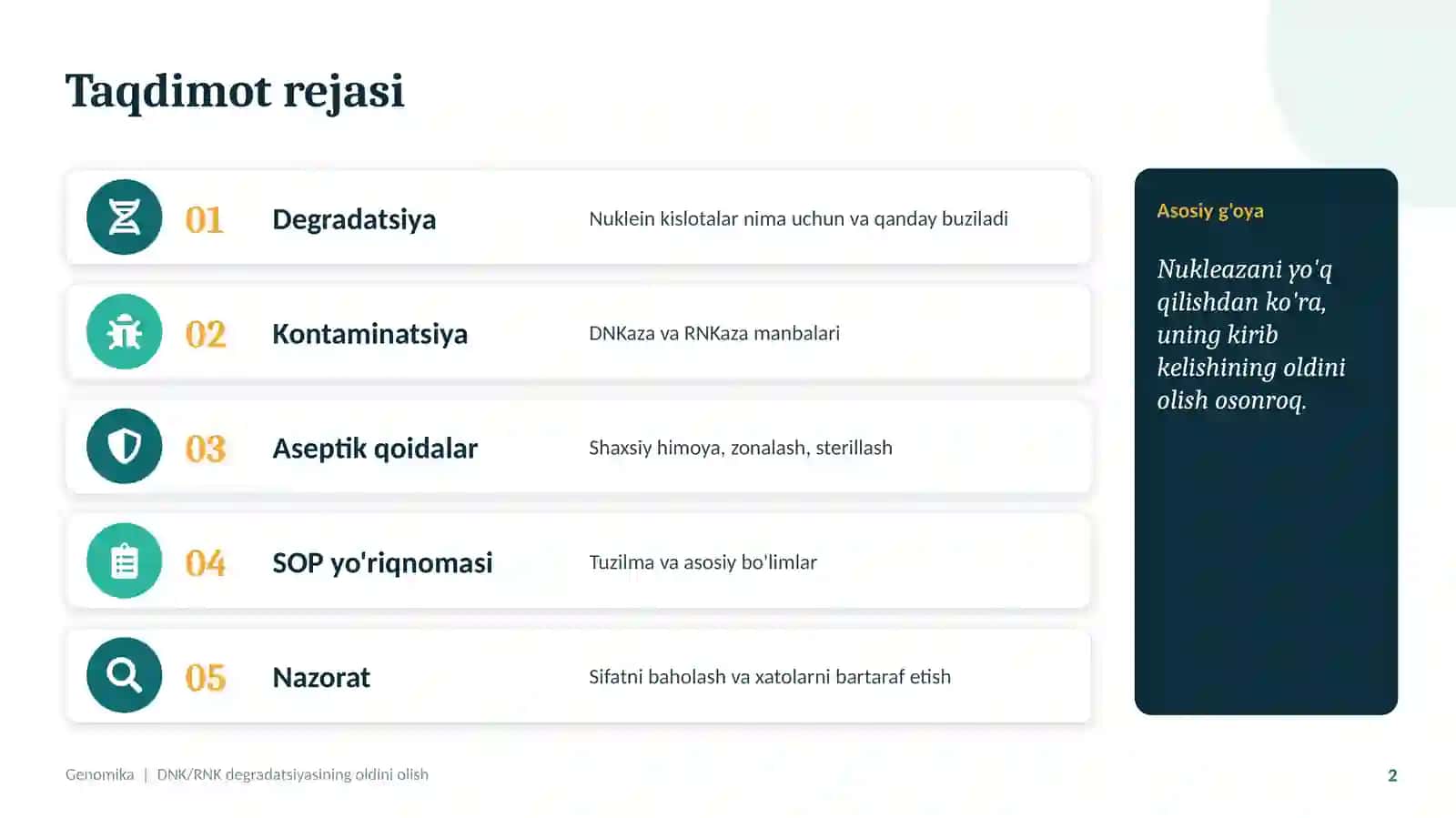Genomika · Mustaqil Ta'lim 2