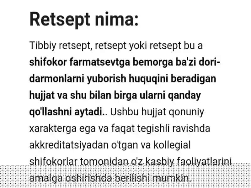 RETSEPT TARIXI 2