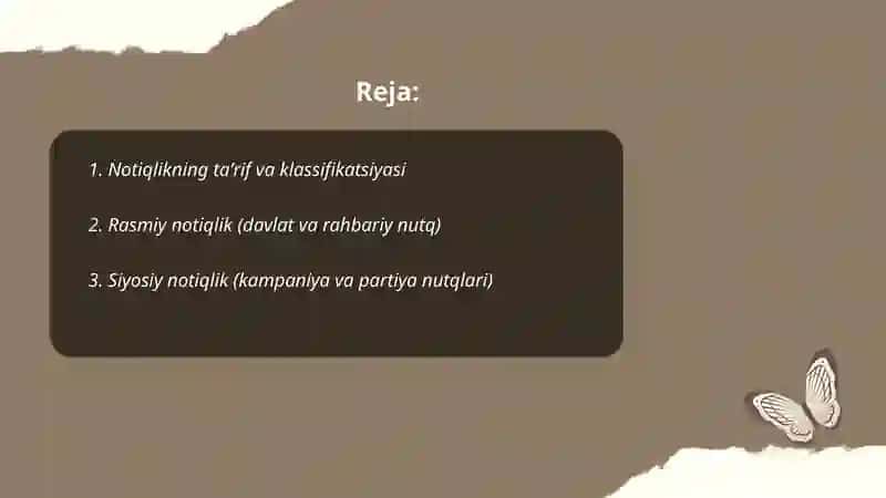 Notiqlikning koʻrinishlari 2