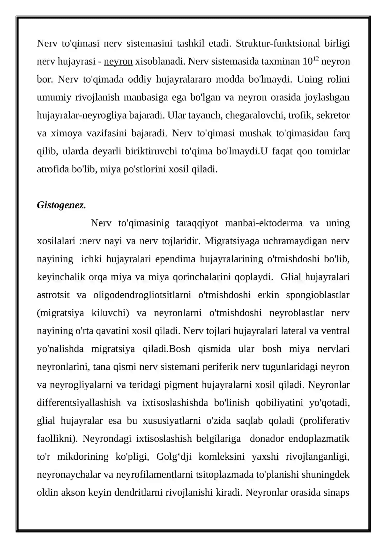 Nerv oxirlari, uchlari, sinapslar 2