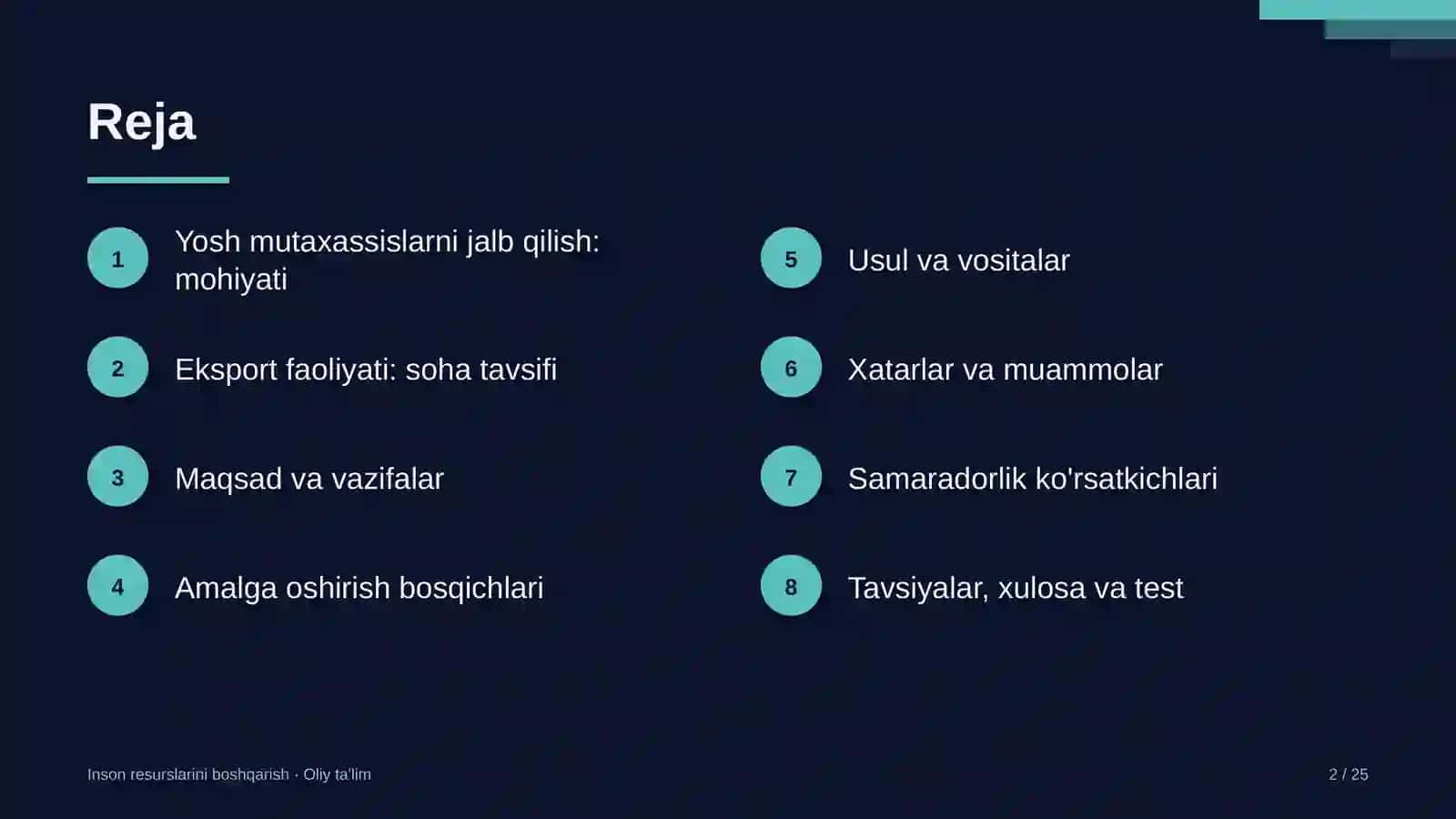 eksport faoliyatida yosh mutaxassislarni jalb qilish 6281 2