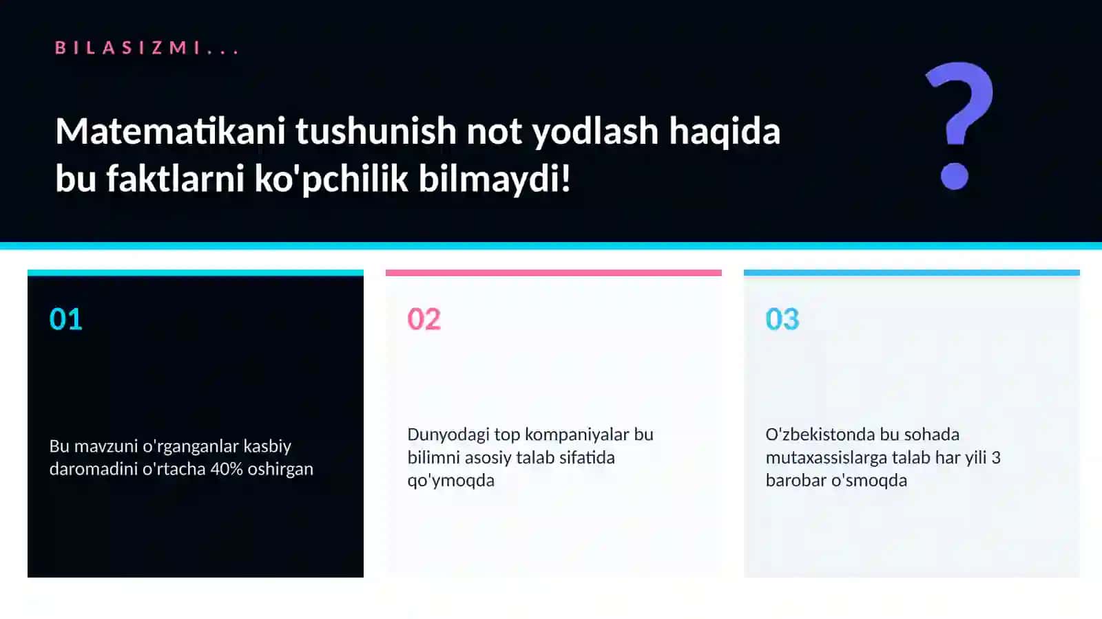 Mathni Tushunish Not Yodlash 2