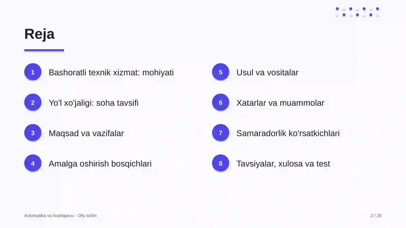 Yo'l xo'jaligida bashoratli texnik xizmat ko'rsatish 2