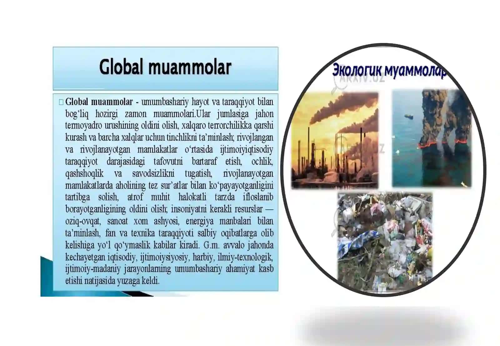 GLOBAL EKALOGIK MUAMMOLAR. 2