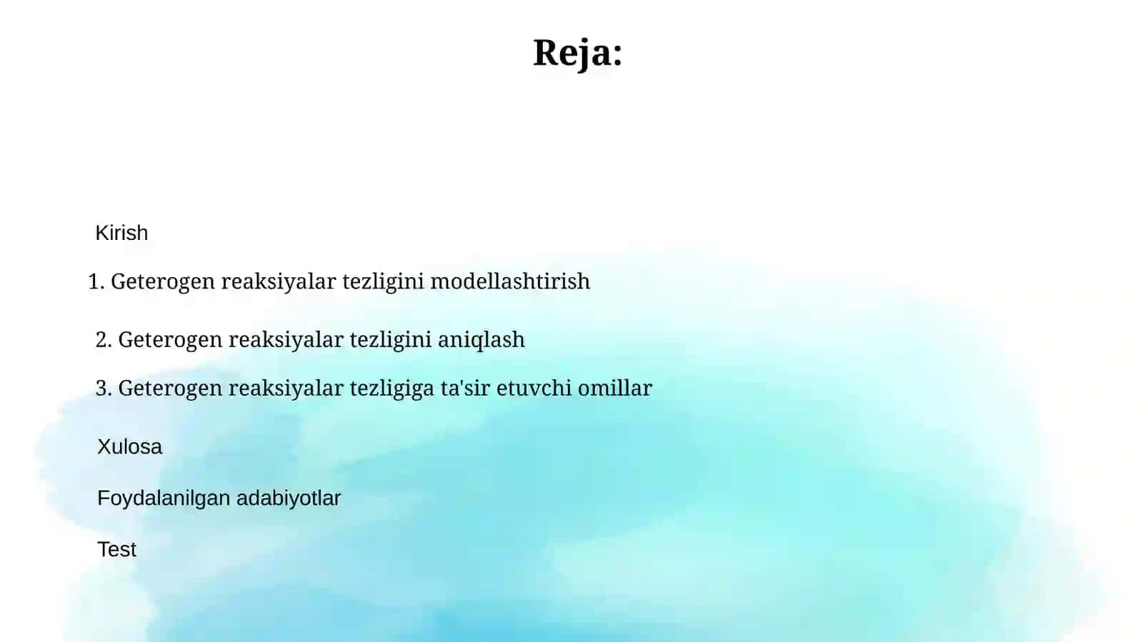 Geterogen reaksiyalarning tezligi. 2