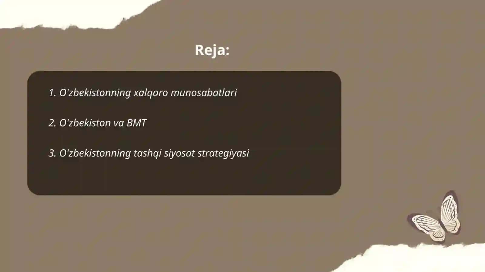 O'zbekiston va jahon hamjamiyati 2