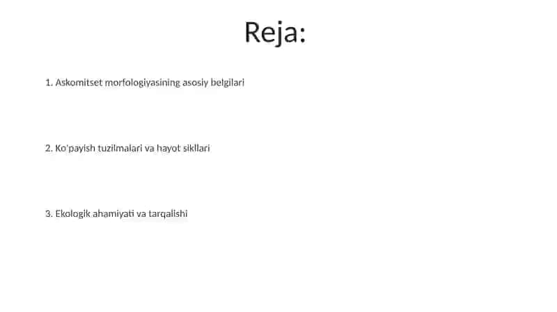 Askomitsetlar sinfining sistematik belgilari 2