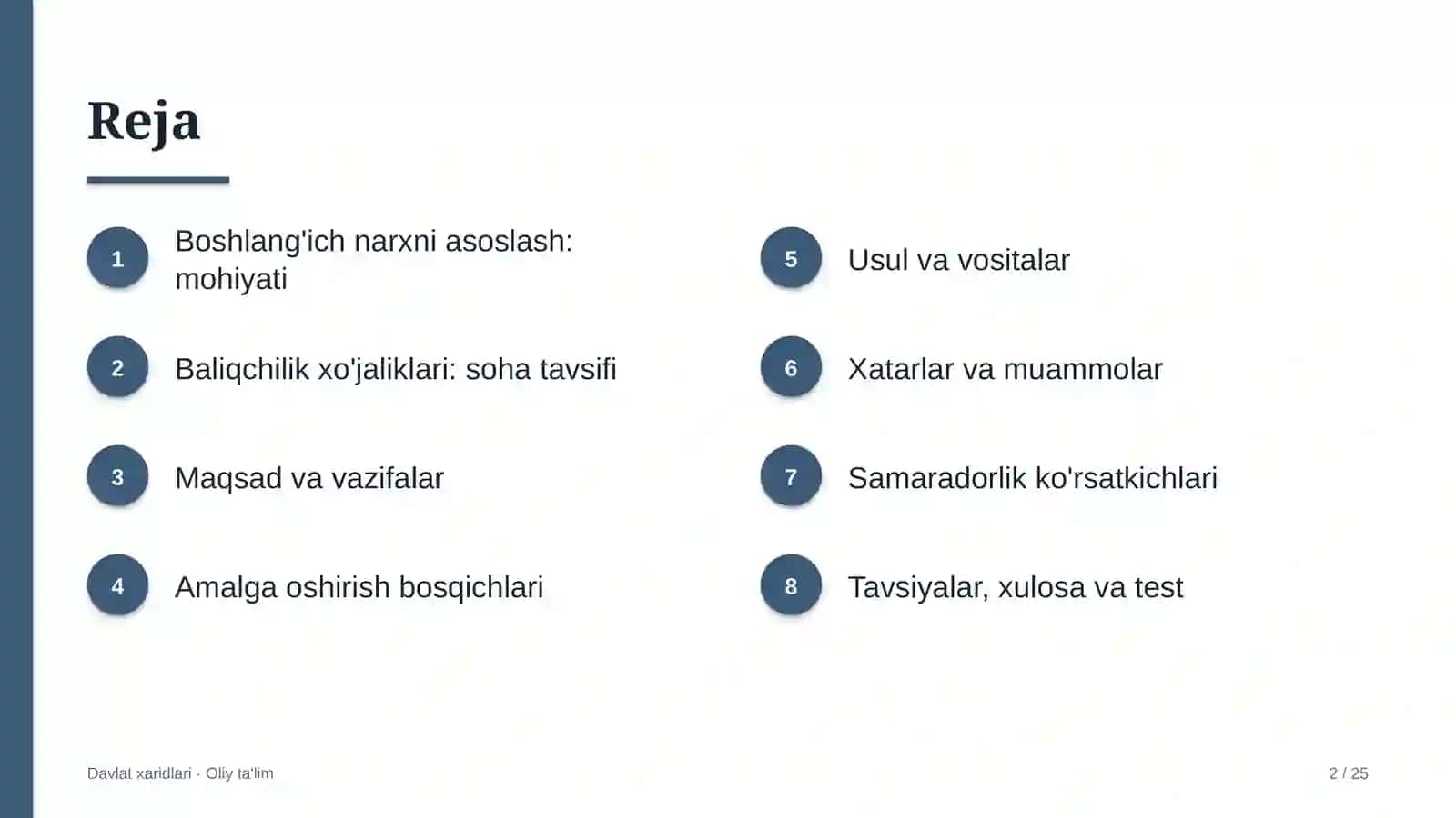 baliqchilik xo'jaliklarida boshlang'ich narxni asoslash 2786 2