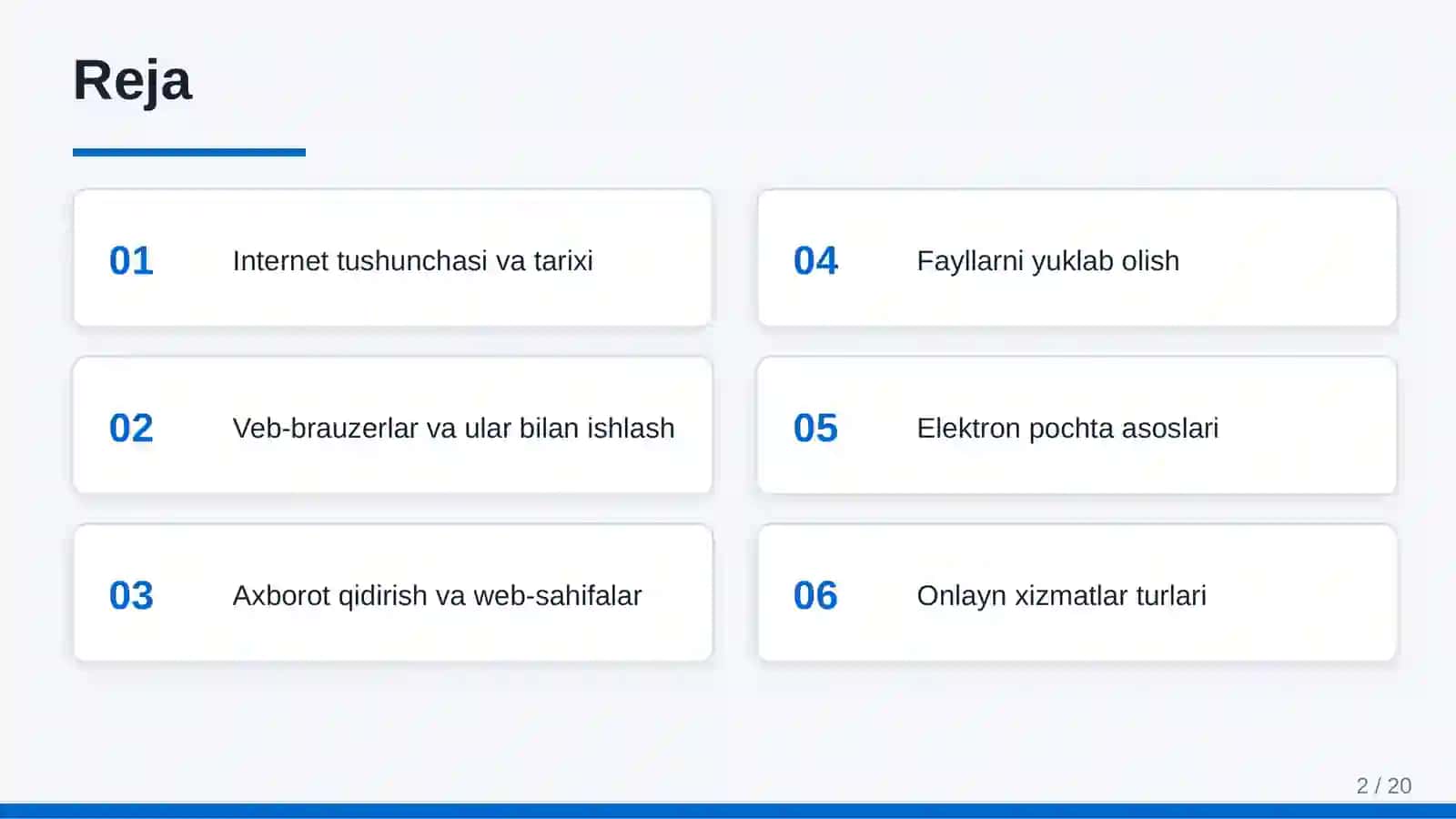 Internet va onlayn xizmatlardan foydalanish 2