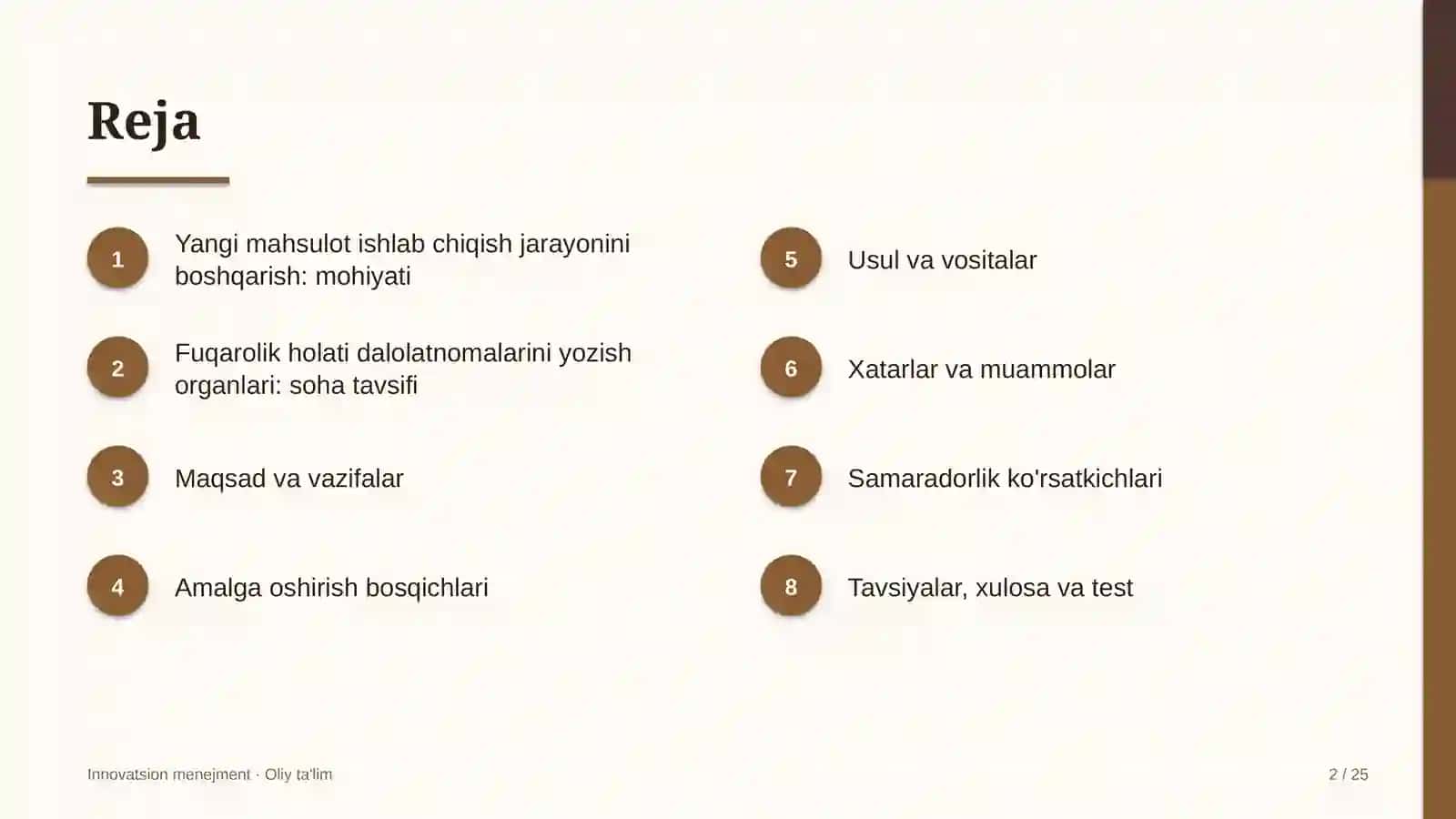 fuqarolik holati dalolatnomalarini yozish organlarida yangi mahsulotlarni ishlab chiqish jarayonini boshqarish 5701 2