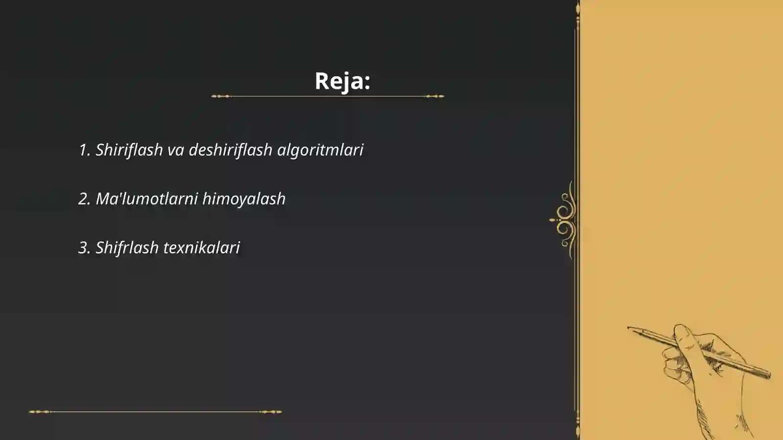 Shiriflash va deshiriflash algoritmlari 2