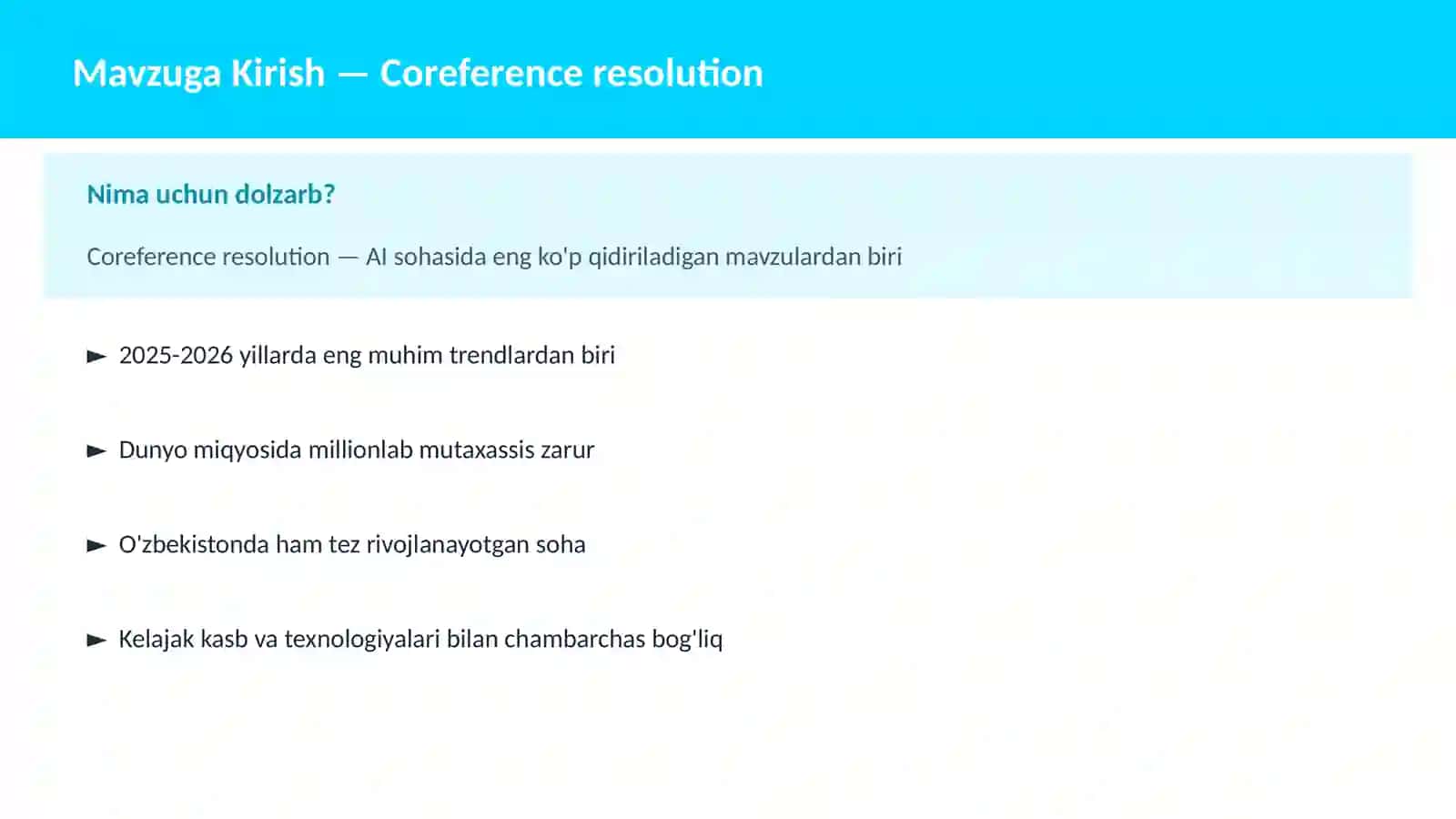 AI | NLP TABIIY TIL QAYTA ISHLASH 2