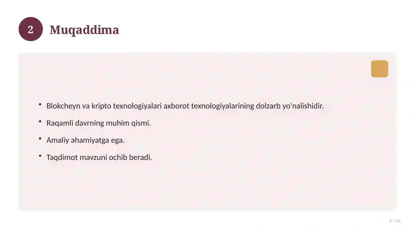 Blokcheyn va kripto texnologiyalari 2