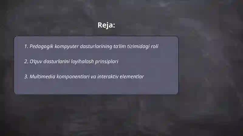 Pedagogik komputer dasturlari 2