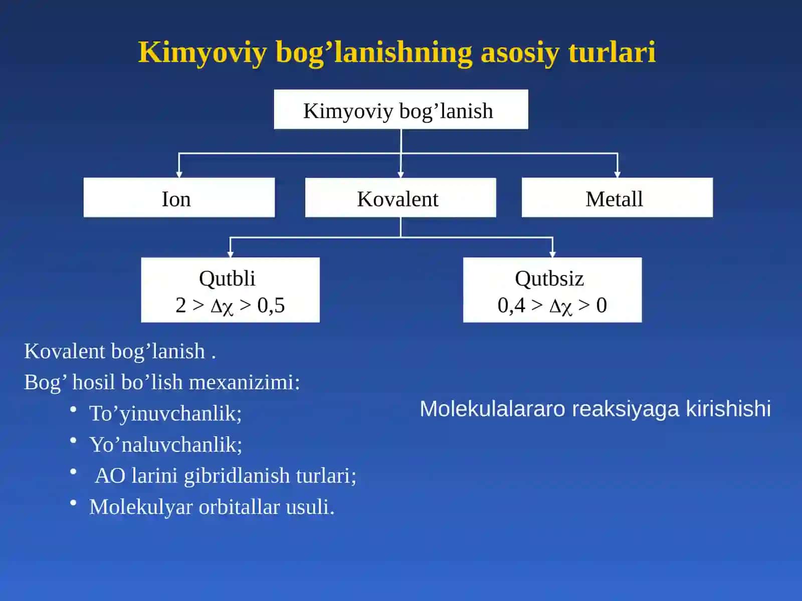 Kimyoviy bog’lanish 2