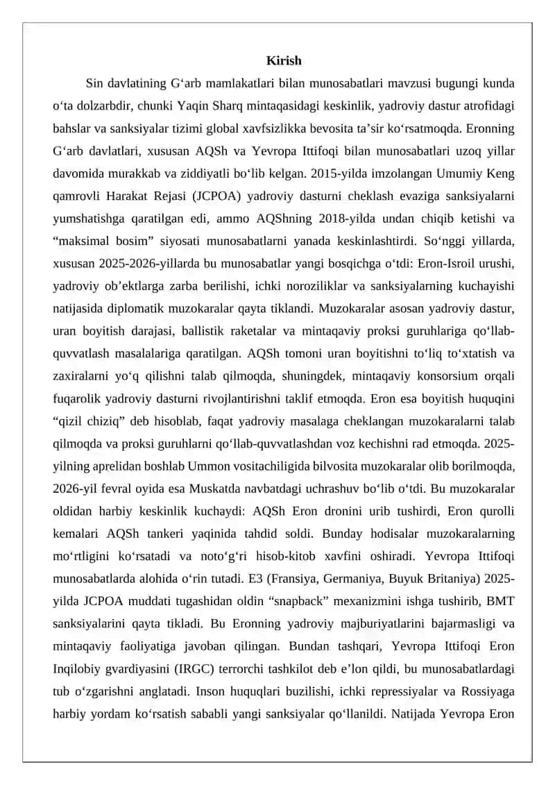 Sin davlatining G‘arb mamlakatlari bilan munosabatlari 2
