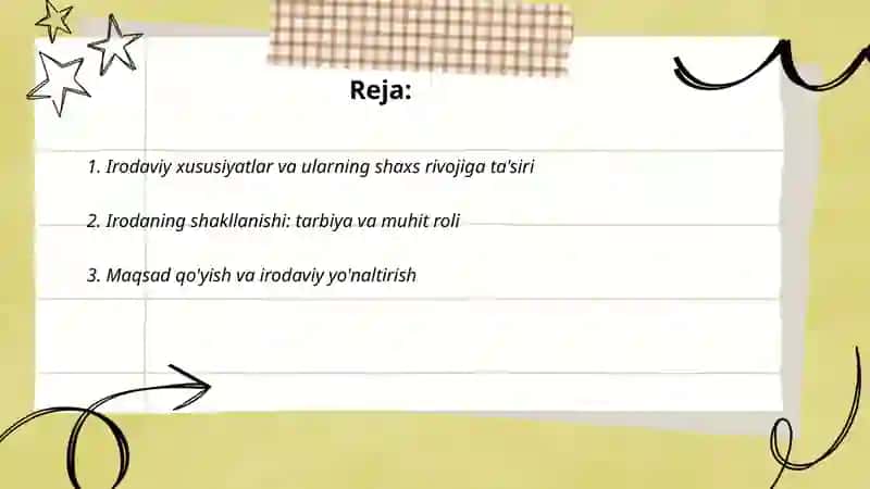 Irodaviy va hissiy sohasi 2