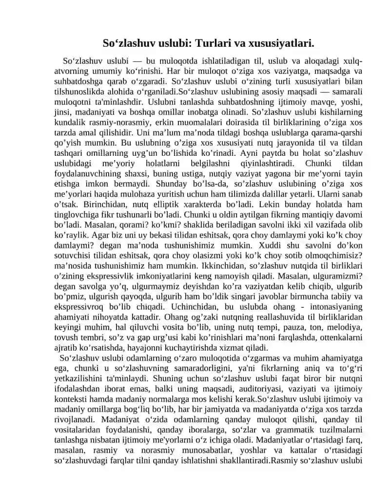 Soʻzlashuv uslubi 2