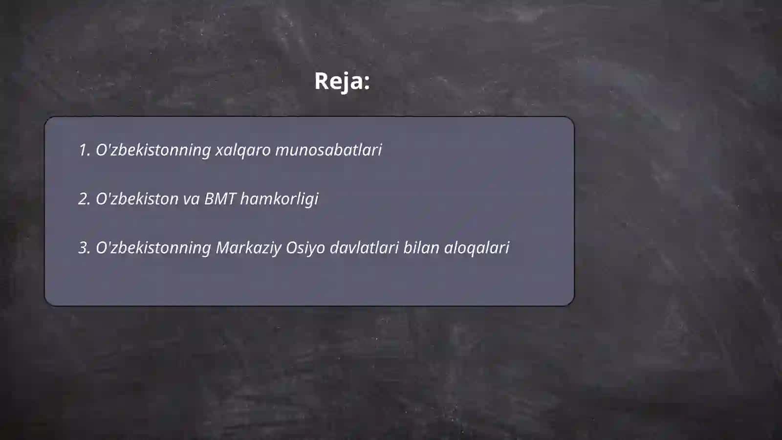 O‘zbekiston va jahon hamjamiyati 2