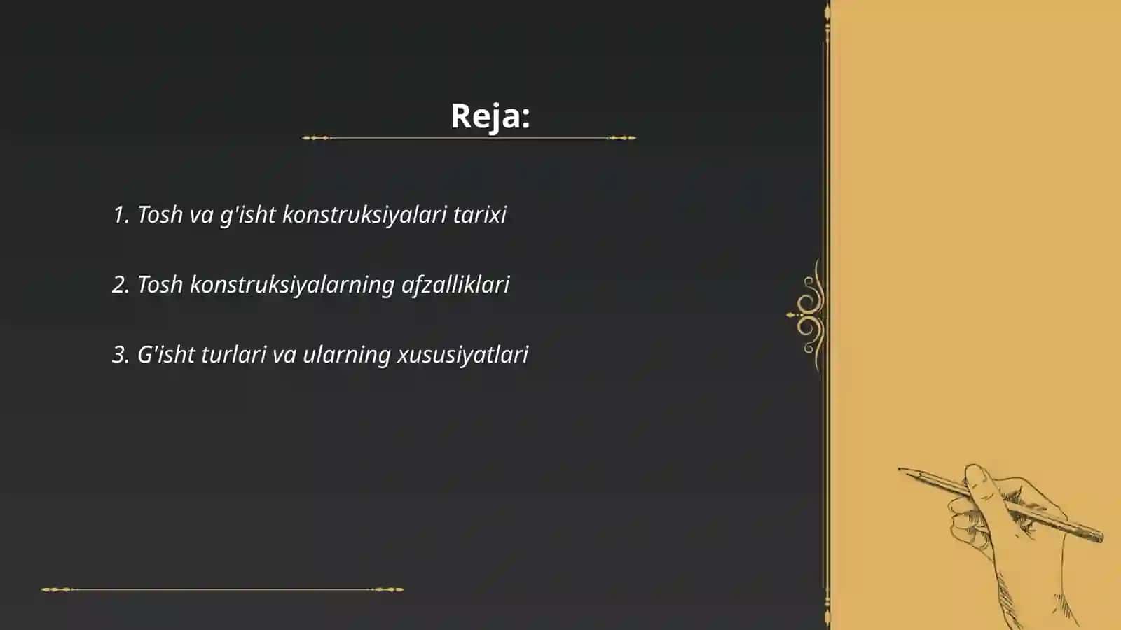 Tosh va g'isht konstruksiyalari 2