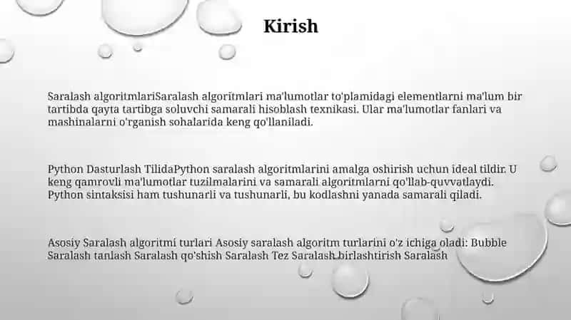 Python Dasturlash Tilida Saralash Algoritmlari 2