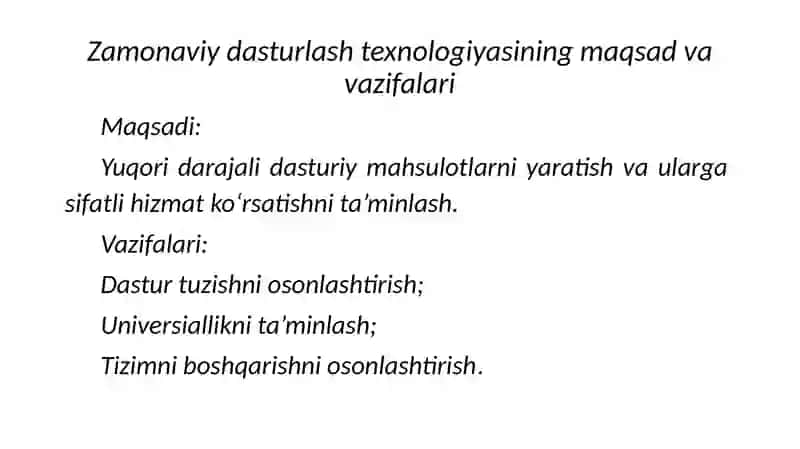 DASTURLASH ASOSLARI 2