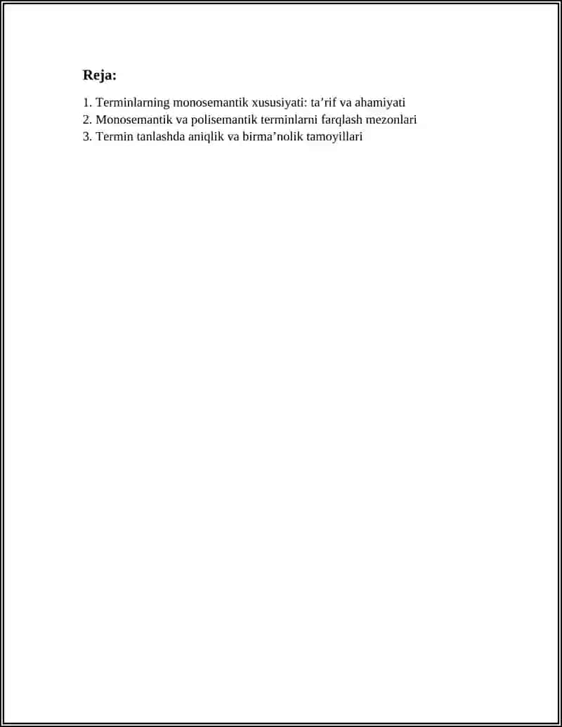 TERMINLARNING MONOSEMANTIK XARAKTERI 2