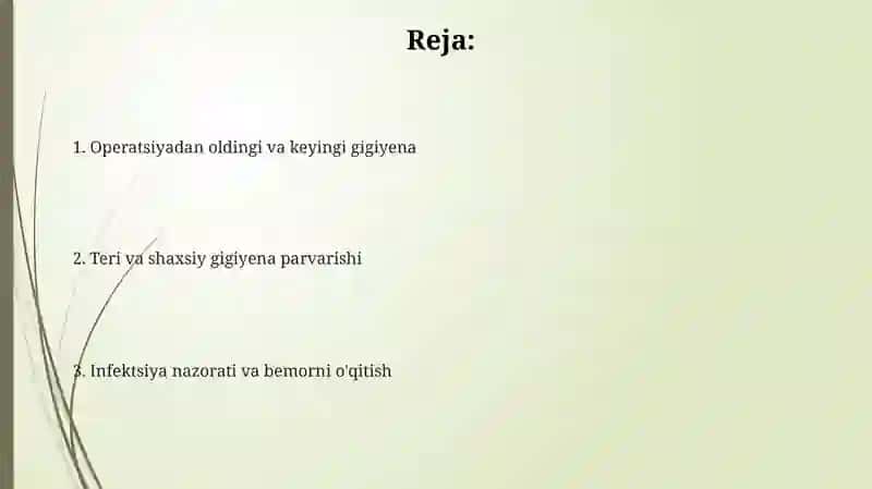 Xirurgik bemorlarni parvarish qilish asoslari.Bemor gigienasi 2