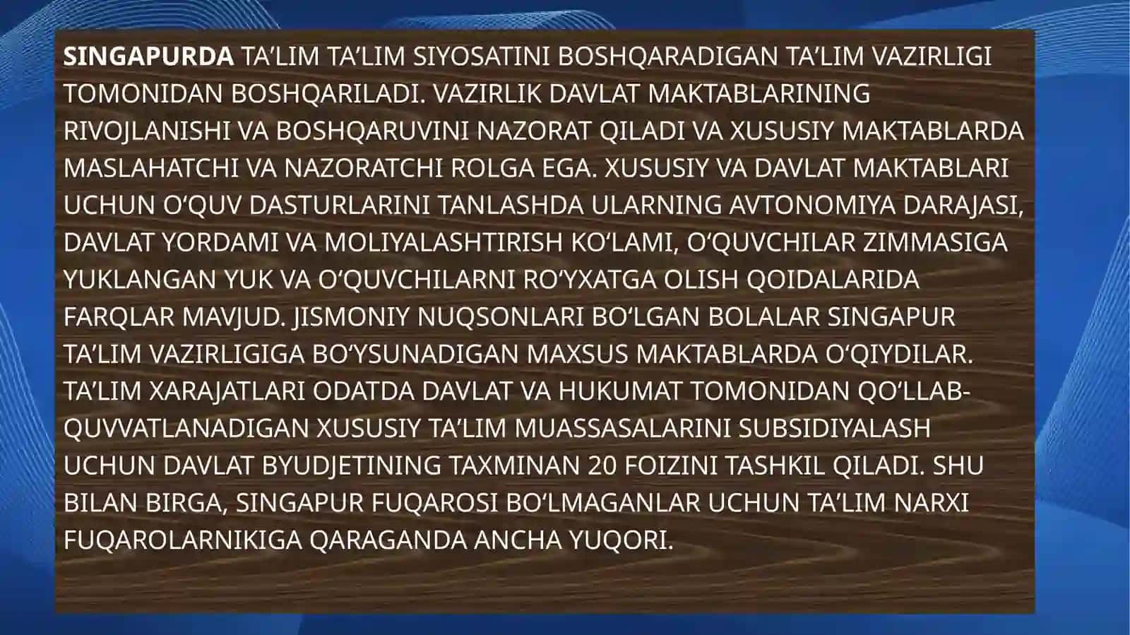 singapur talim tizimi 2