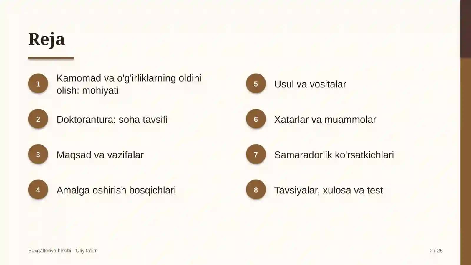 Doktoranturada kamomad va o'g'irliklarning oldini olish 2
