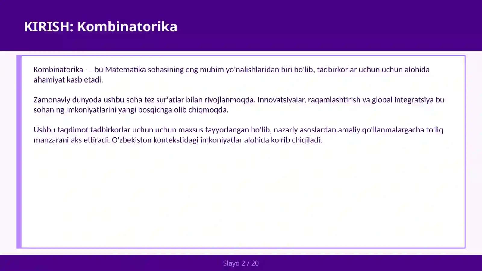 KOMBINATORIKA 2